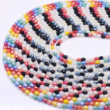 4mm 95pcs Crystal Glass Beads Regular Color Strawberry Faceted Crystal Beads Loose Spacer Beads for Jewelry Making Necklace DIY