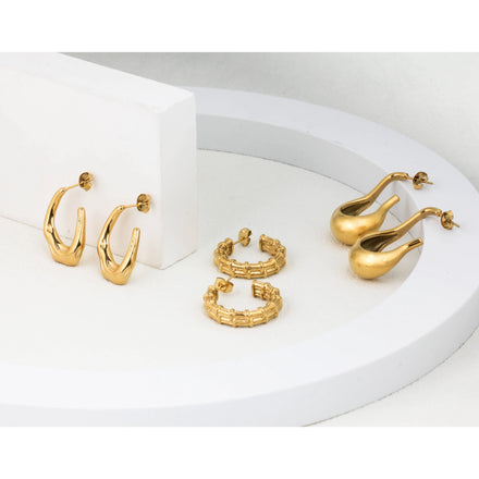 JUSNOVA Custom Women's Stainless Steel Drop Earrings Waterproof Gold Plated Fashion Jewelry