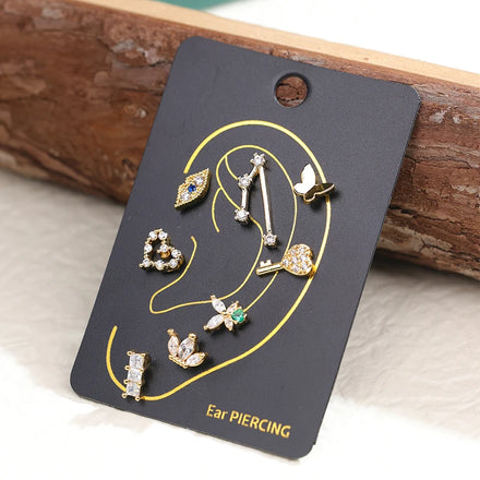 New Design Stainless Steel Lip-Shape Earrings With Zircon Stone Stud Earrings