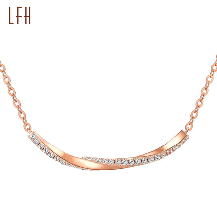 Smile 18k Rose Gold Necklace Pure Gold Women Micro Inlay Simple Pendant Fashion Au750 Clavicle Chain Gold Jewelry 18k Real