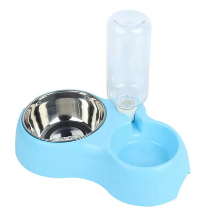 Low MOQ Best Selling 304SS Stainless Steel Portable Automatic for & Dog Food Bowl Set with Water Dispenser 400ml Capacity