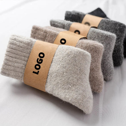 OEM/ODM Men's Crew Wool Socks Basic Solid Breathable Warm Customizable Disposable Casual Woven Technique for Everyday Use