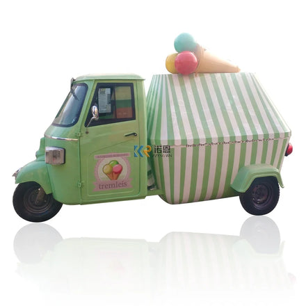 3 Wheel Snack Food Retail Tricycles Adult Fast Hot Dog Vending Cart with Freezer Electric Ice Cream Cargo Tricycle