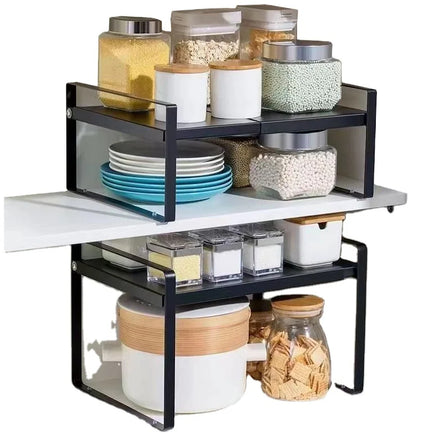 Rack Spices Kitchen Set Organizer Storage Metal 2 Layer Stainless Steel Jar Spice Rack