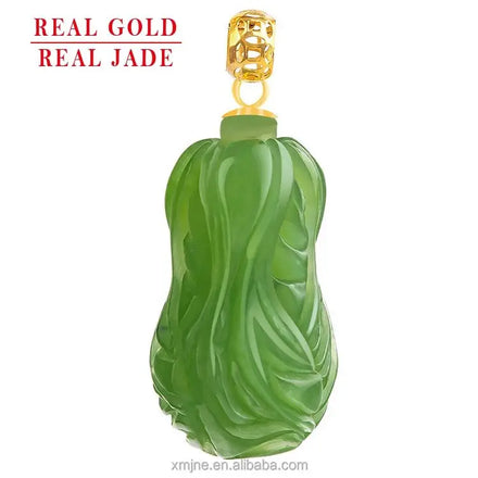Certified Grade a Spinach Green Old Material Hetian Jade Green Jade Cabbage Pendant 18K Natural Jade Pendant for Men and Women
