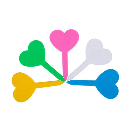 50 Pieces 1.85*3.26 Inch 4.7*8.3cm Heart Shape PP Tag Plastic Label for Bonsai Durable Strong Reusable Label Piece