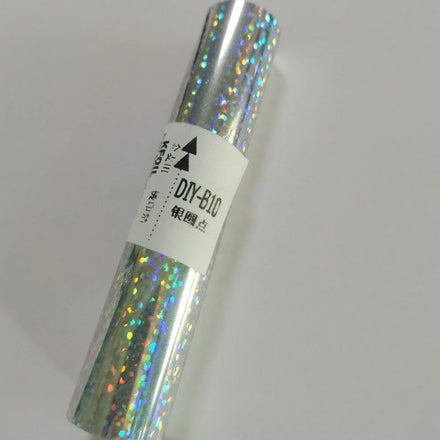 Bonedry DIY-8*120CM Plastic Silver Circle Dot Gold Bait Foil Roll