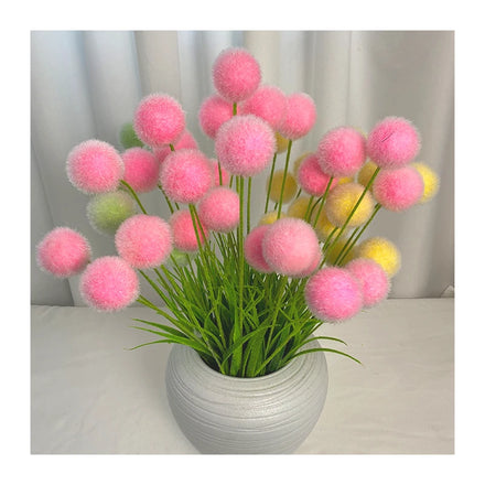 5-forked Hairy Balls Velveteen Leaves Decoration Mariage Artificial Flowers Decorative