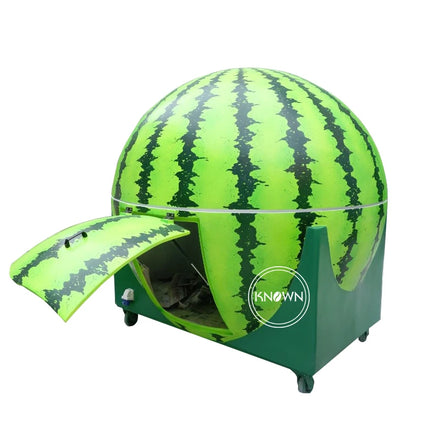OEM Outdoor Street Food Kiosk Big Size Ball Shape Mobile Food Cart Hand Push Portable Watermelon Fruit Kiosk