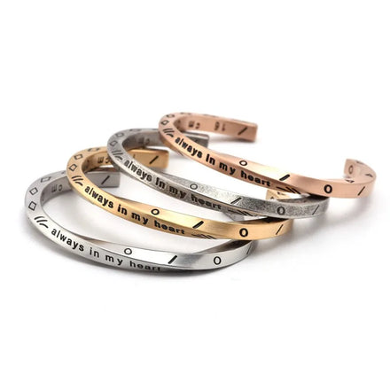 Custom Engraved Stainless Steel Twisted Mobius Cuff Bangle