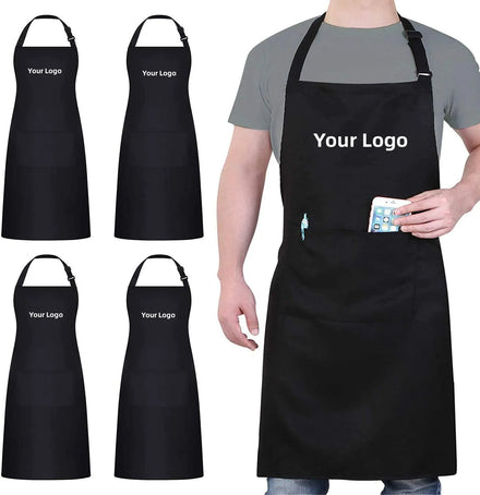 Custom Women's Kitchen Bib Apron Waterproof Sleeveless Cooking Gown with Logo Ready to Ship