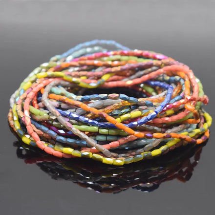 3x5mm 95pcs/Lot Faceted Straight Tube Beads Crystal Glass Beads for Jewelry Making Bracelet DIY Woven Jewelry Accessories