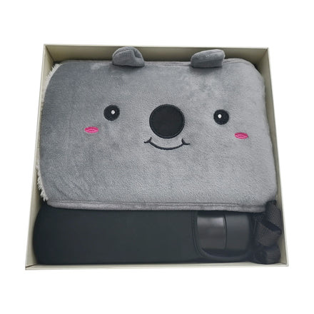 Cartoon Koala Design Grey Plush Heating Pads Bag Christmas Waist Hot Water Bottle Belt Promotional Business Gifts