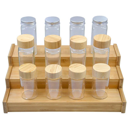 Bamboo Eco-Friendly Rectangle Countertop Storage Shelf Organizer Spice Rack 3 Tier