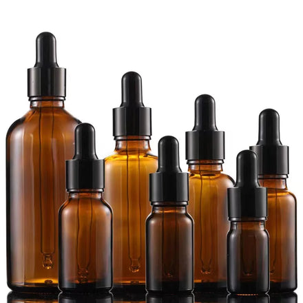 5ml 10ml to 100ml Empty Amber Cylinder Glass Dropper Bottle for Essential Oil Serum and Skin Care Cream 100pcs MOQ