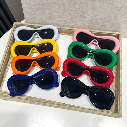 UNOC 2023 Y2K Sunglasses Super New Fashionable Sun Glasses Trendy Candy Colors White Yellow Red Blue Frames Shades