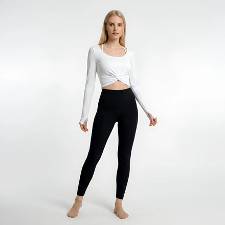 A152 Long Sleeve Fitness Crop Exercise Yoga Top Women's Seamless T-shirt Fitness Exercise Sports Exercise Sports Top