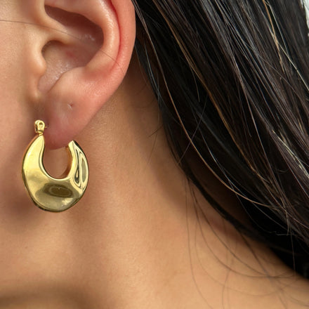 2024 Dazan New 18k Gold Plated Unique Hypoallergenic Stainless Steel Polished Vintage Polished Mirror Satchel Design Earrings