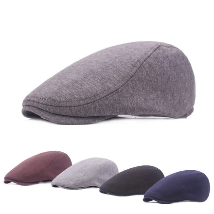 Custom Design Wholesale Beret Hat Hats Spring Autumn Herringbone Beret Hat Cabbie Flat Top Ivy Cap for Men