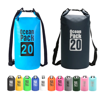 Customized 20L PVC Dry Bag Portable Foldable Wet Waterproof Backpack Outdoor Sports Hiking Trekking Beach Fishing Dry Bag