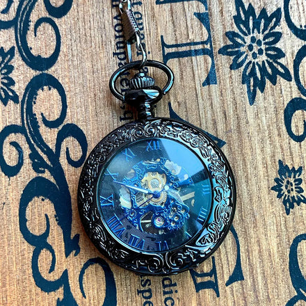 Antique Skeleton Hollow Mechanical Watches Hand Winding Roman Mechanical Pocket Watch