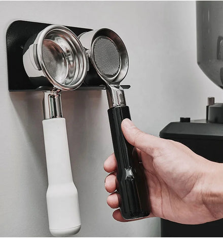 Stainless Steel Portafilter Wall Shelf Coffee Tamper Stand Punch Free Storage Rack for Coffee Machine Bottomless Handle