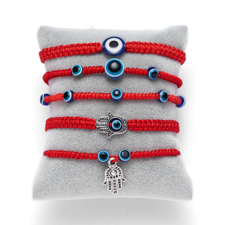 Fashion Turkish Style Hand Woven Red Rope Friendship Amulet Bracelet Devil's Eye Beads Bracelet for Men and Women Cheap Jewelry