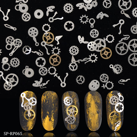 New 3D Metal Nail Charms Designer Retro Wheel Steampunk Decoration ultra Thin Wheel Gear Jewelry Accessories Nail Art