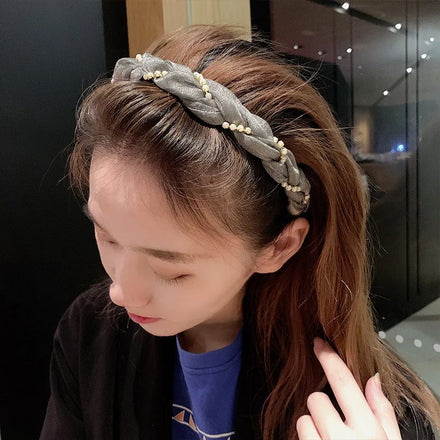 Women Headband Simple Cross Twisted Head Hoop Thin Hair Hoop Non-slip Hairbands With Teeth Hair Accessories