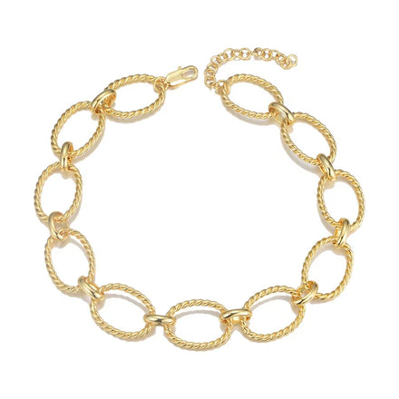 Wholesale Hip Hop Jewelry Psj Brass Rhodium 18k Gold Plated Plain Paper Clip Link Chain Statement Necklaces for Women Men