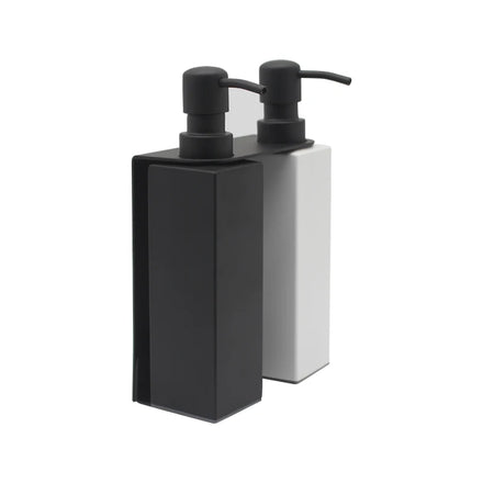 Matte Black with White Square Foam Soap Dispenser Stainless Steel Double for Hotel Bathroom and Kitchen Use