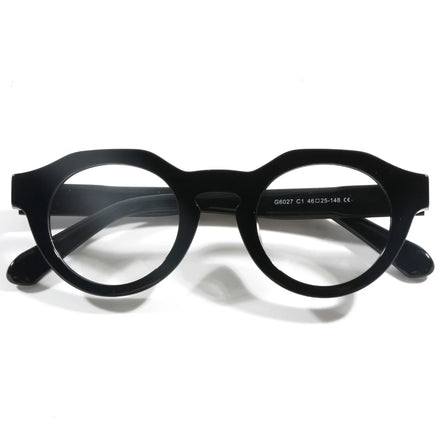G6027 China Wholesale Vintage Classic Small Round Custom logo Men Women Thick Acetate Frame Eyewear Optical Glasses Eyeglasses
