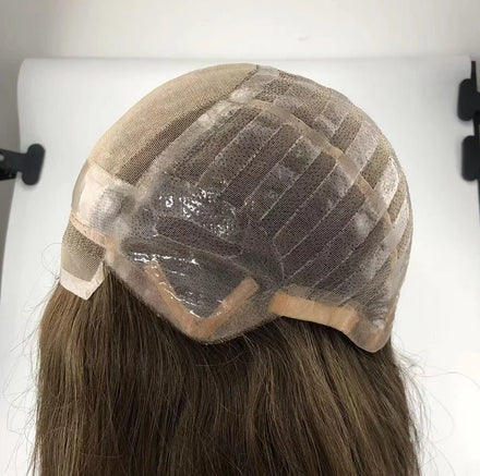 Hand Tied Brazilian Human Hair Lace in Front Anti-slip Soft Silicone Medical Wigs for Alopecia Patients Ready for Shipping