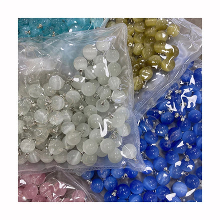 Fashion Glass Pearlescent Alloy Pendant Garment Buttons Women Suit Windbreaker Shirt Sweater pink Gold Beads Button for Clothing