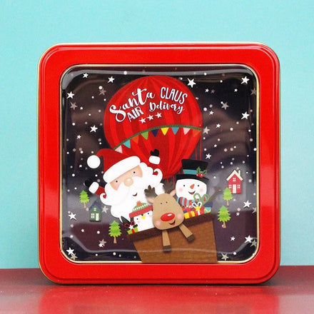 Hot Sell Square Metal Christmas Children's Gift Tin Box Christmas Decorative Tinplate Candy Box