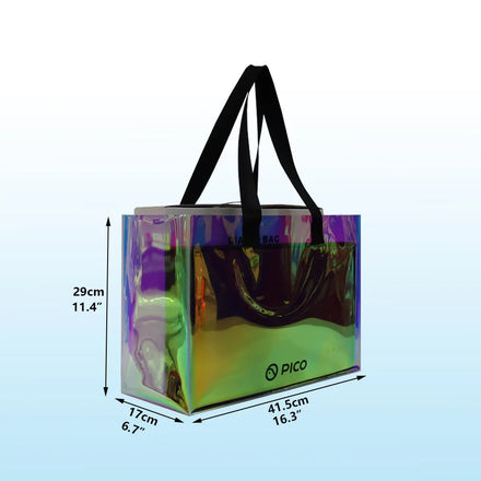 Custom Pink Jelly Holographic Tote Pvc Bag with Handle