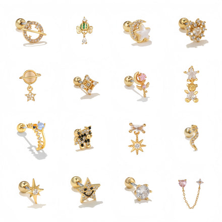 OL Inspired Titanium Stud Earrings with Colorful Zircon Stylish and Comfortable for Everyday Wear
