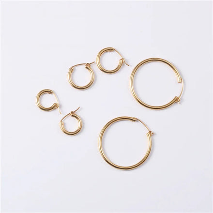 Fenny Ready to Ship Tarnish Free Dainty Simple Basic Hoop Earring Trendy for Women Wholesale Stainless Steel Ladies Jewelry