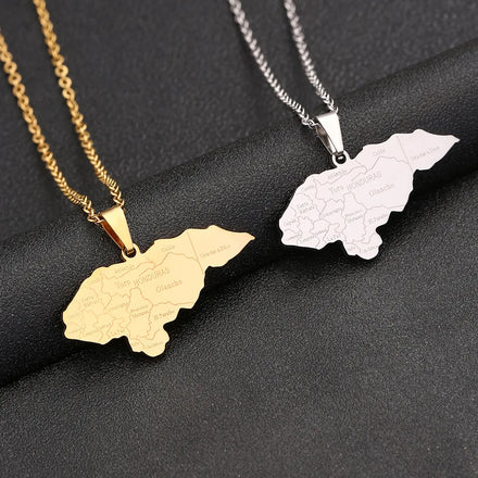 Manufacturer Honduras Map Choker Chain Necklaces Stainless Steel Silver 18K Gold Plated Honduras Flag Map Pendant Necklace