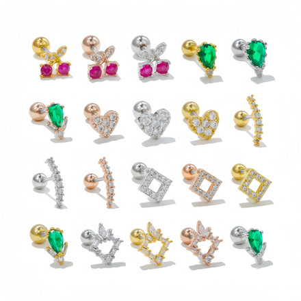 Luxury Metal Style Titanium Studs with Colorful 3A Zircon Perfect for Formal and Casual Occasions
