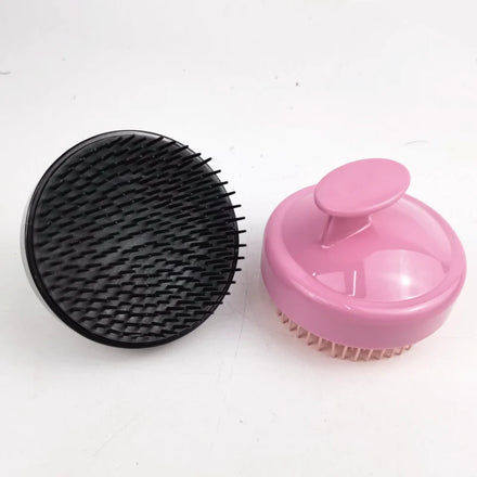 Mini Pink Silicone Scalp Massage Shampoo Curly Hair Brush Shaped Comb for Women Travel Use
