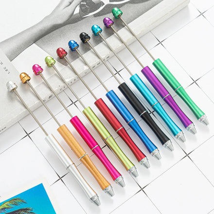 DIY Metal Multicolor Decorative Beadable Pens Assorted Refills Shaft Black Bling Ink Bead Pens