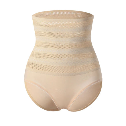 Women's High Waist Waist Trainer Breathable Elasticity Tummy Control Butt Lifter Shapewear Brief Hole Decoration Medium Control