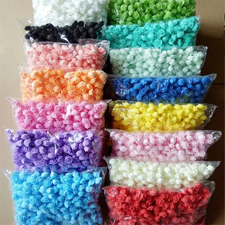 Hot Selling Q-1293 Wholesale Price 2.5 cm 3.5 cm Mini PE Foam Rose Bear Flowers Heads for Decoration