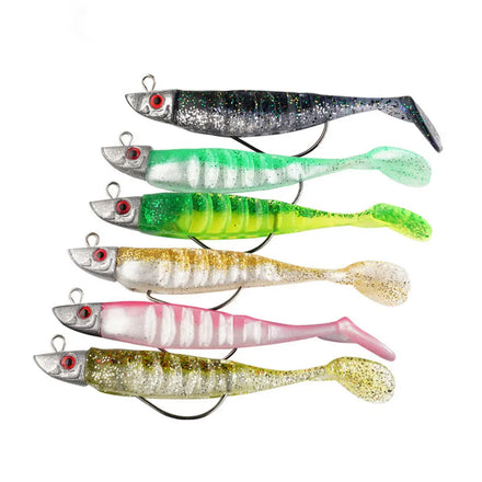 Topline Plastic Swimbait Artificial Bait Fishing Lures Saltwater Black Bass Minnow Soft Lure With Jig Head