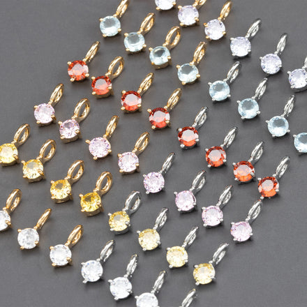 MA77 10pcs/Lot Nickel-Free 18K Gold Rhodium Plated Copper Zircon Charm DIY Pendant Jewelry Making Findings Metal Accessories