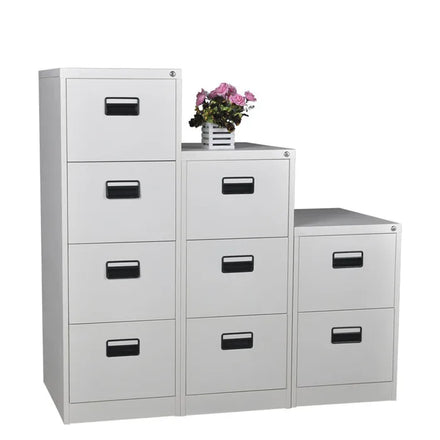 Office Metal Filing Cabinet with 2-4 Drawers Lockable & Durable Steel Storage for Hospital and School Use
