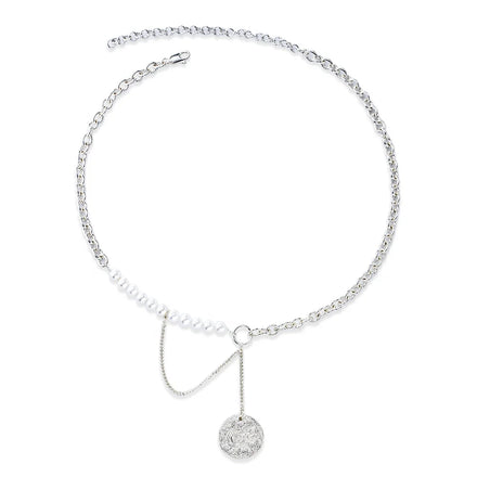 Trendy Moon Stars Coin Pendant Psj Brass Rhodium 18k Gold Plated Shell Pearl Beads Sweater Link Chains Lariat Necklaces
