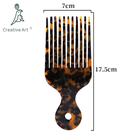 Custom logo Barber Styling Colorful Plastic Wide Tooth Afro Hair Pick Comb for Black Men Women