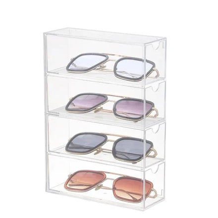 Transparent Multi-functional Desktop Storage Container Box Acrylic Organizer Sunglasses Eyeglass Holder